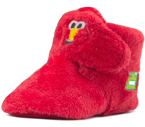 Pantufla Infantil Plaza Sésamo Elmo Rojo Velcro 12-17