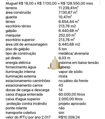 Imagem 6 de 11 de Galpão Para Alugar, 7130 M² Por R$ 128.550,00/mês - Alphaville - Barueri/sp - Ga0248