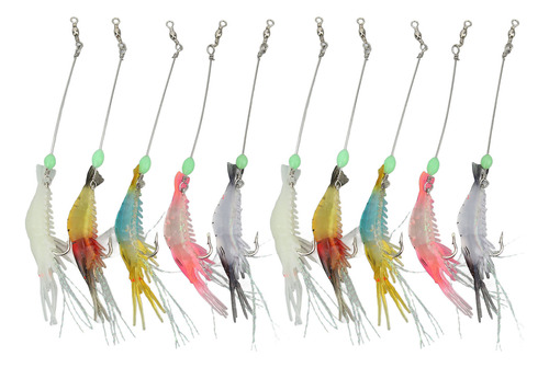 Juego De Cebos Luminous Shrimp Baits, 10 Unidades, Señuelos