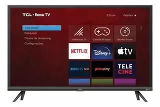 Smart Tv 32 Tcl Roku Led 60hz Wifi Hdmi 32rs520 Preto