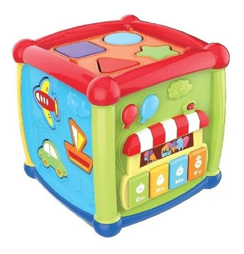 Cubo Didactico Bebe Piano Musica Encastre Reloj Babymovil