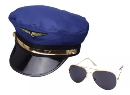 Sombrero Aviador Y Lentes Disfraz Cotillon
