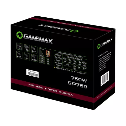 Fonte De Alimentacao 750w Gp750 80 Plus Bronze Gamemax Cor Preto 110V/220V