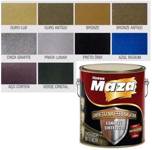 Imagem 2 de 2 de Esmalte Sintetico Direto Na Ferrugem Met Preto Onix 3,6l