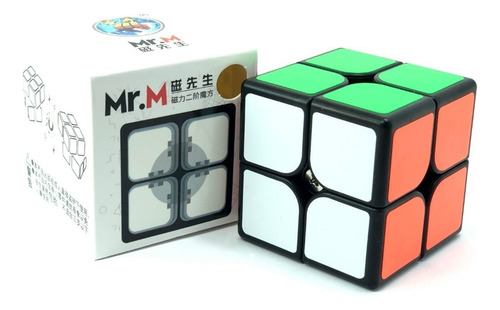 Estrutura sem adesivo colorida lubrificada magnética Rubik's Cube 2x2 Shengshou Mr. M