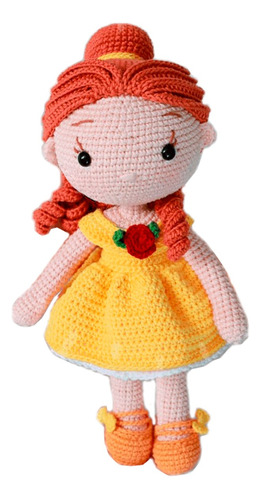 Muñeca Bella La Bella Y La Bestia De Disney En Crochet 26 Cm