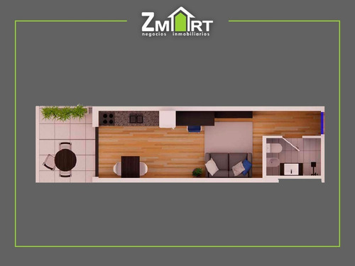 Imagen 7 de 7 de Monoambiente Con Terraza - La Blanqueada