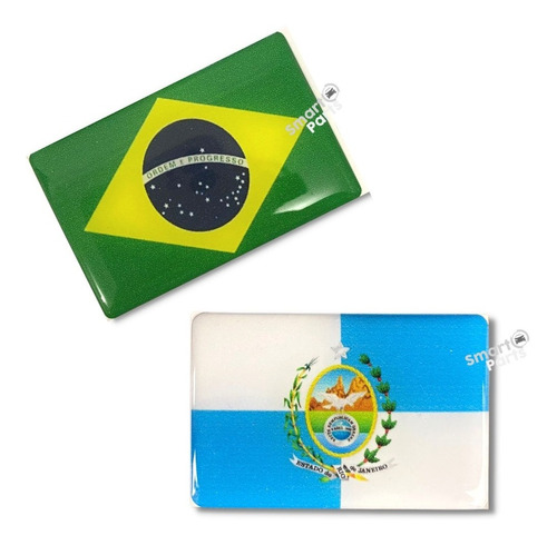 Adesivo De Carro Bandeira Brasil E Estado Do Rio De Janeiro