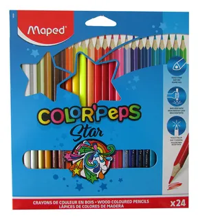 24 Colores Triangulares Maped Color Peps Punta Gruesa