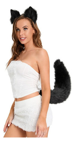 Conjunto De Collar De Cola De Zorro Con Orejas De Lobo