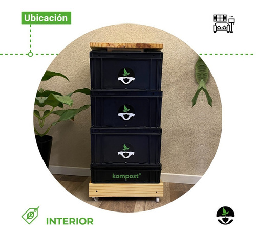 Imagen 7 de 10 de Compostera Urbana Balcón Lombrices Compost 60 L + Envío