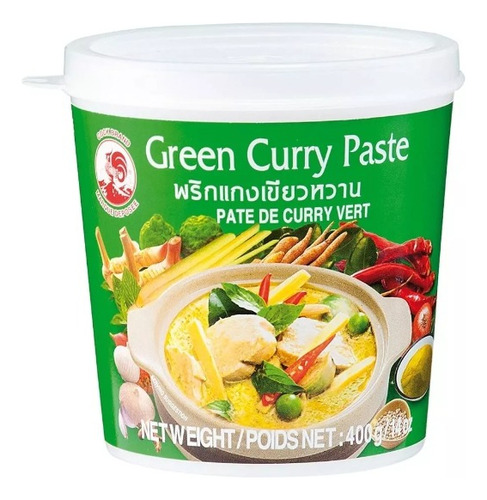 Pack 3 Unidades Curry En Pasta 400g Verde Cock Brand 