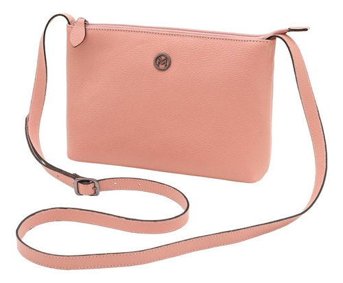 Bolsa Transversal Feminina Couro Legítimo Mariart 2260c Cor Rose