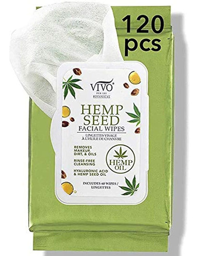 Vivo Per Lei Hemp Face Wipes For Oily Skin - Facial Cleansin