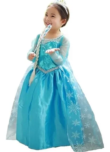 Vestido Frozen Elsa De Lentejuela Con Capa Env o gratis