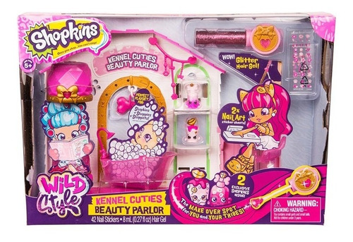 Shopkins Centro Belleza Wild Style Kennel Nail Art + 2 Fig