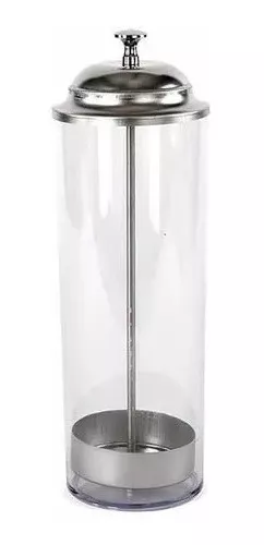 Kailund Dispensador de popotes de vidrio con tapa de acero inoxidable,  soporte para popote para encimera con tapa, dispensador de contenedores