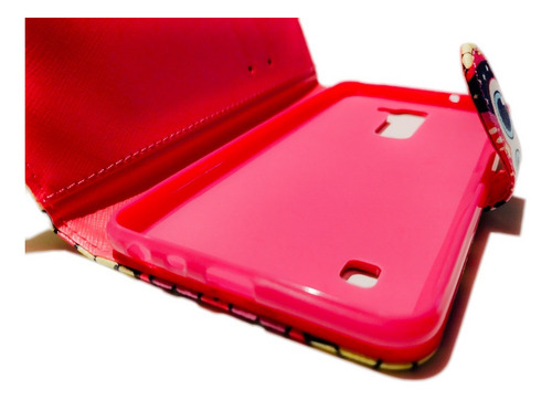 Funda Protector Cartera Para Celular Lg Stylus 2 Rosa Geométrico