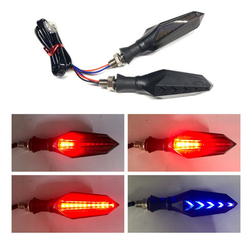 Intermitente Para Moto 12v Universal Doble Cara Doble Color