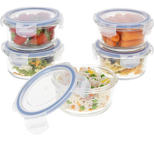 Set 3 Tupper Herméticos De Vidrio Para Comida Taper Comida 