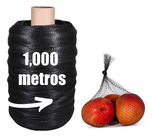 Rollo De Malla Plástica Negro Para Empaque 1000 Metros
