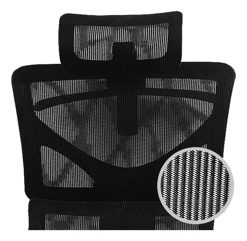 Silla De Escritorio Oficina Ejecutiva Ajustable Curva 3d Color Negro Material Del Tapizado Malla