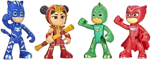 Pack 4 Muñecos De Juguete Ppj Masks Heroes Montaa Misteriosa