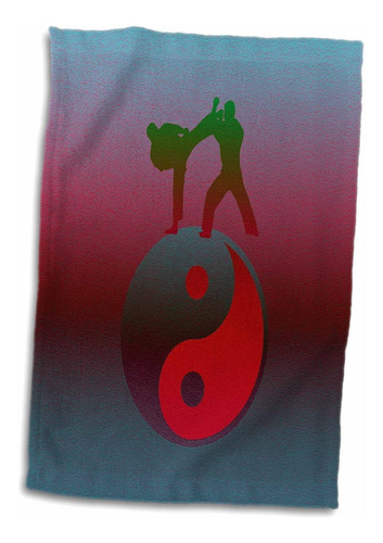 Toalla 3d Rose Karate Yin Yang Con Hombres Entrenando R...