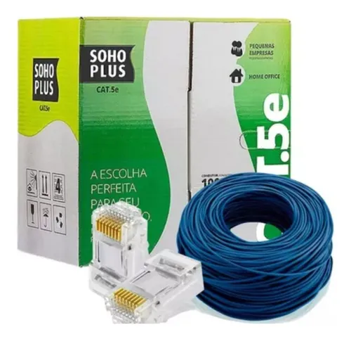 comprar Cabo Rede Furukawa Sohoplus Cat5e 24awg Cmx  50 Metros Azul