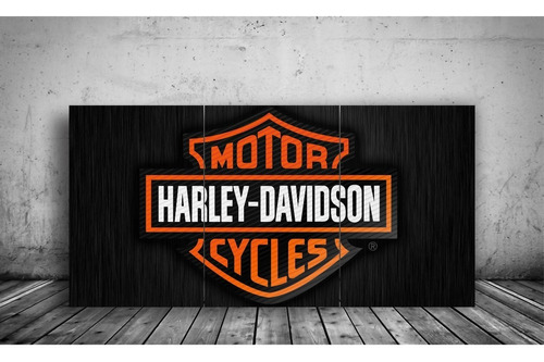 Cuadro Decorativo Harley Davidson Clasico Logo 120 X 60