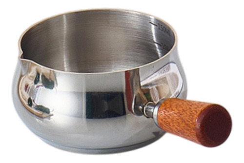 Taza De De Acero Inoxidable Con Mango De Madera Taza L Plata