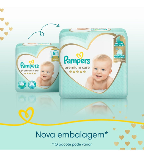 Pacote De Fraldas Premium Care Tamanho G Com 68 Unidades Pampers