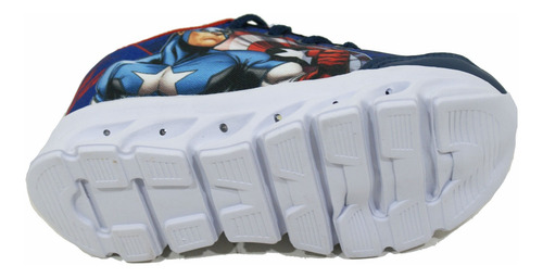 Imagen 5 de 5 de Zapatilla Marvel Capitan America Led Azul Niño Deporfan