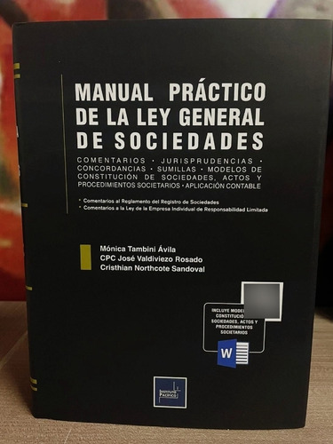 Manual Práctico  De La  Ley General  De Sociedades.  2023