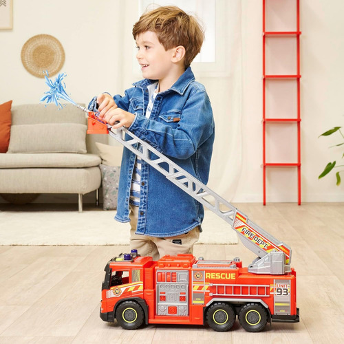 Dickie Toys Camion De Bomberos Gigante Luz Sonido Agua 54cms Color Rojo