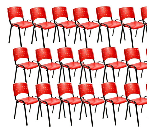 Silla De Escritorio Mobilarg Fixed Lisy Plastica  Roja X 40 Unidades
