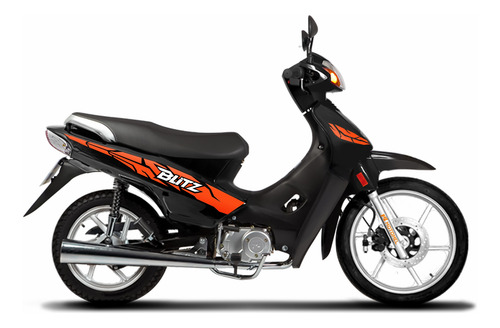 Calcos Motomel Blitz 110 V8 Kit 1 Naranja Fluo Y Blanco
