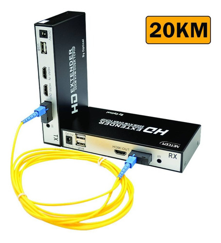 Extender Hdmi Fibra Optica Kvm Hasta 20k Netcom 1080 Usb
