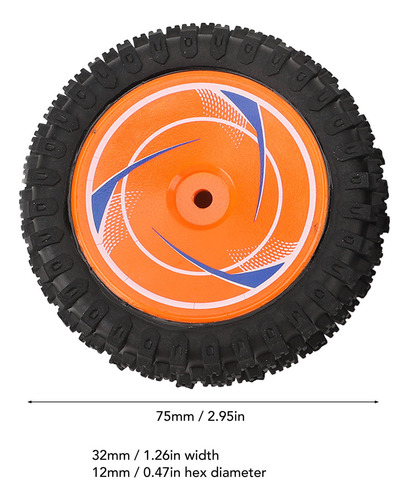 Rc Car Tires 2pcs Rear 75mm Rubber Remote Control Wheels