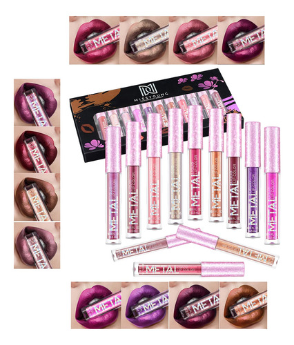 Phantomsky Colección De 12 Lápices Labiales Líquidos Con.