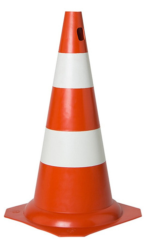 12 Cones De Sinalização Pvc 50cm Laranja E Branco Transito Cor Cone laranja e branco