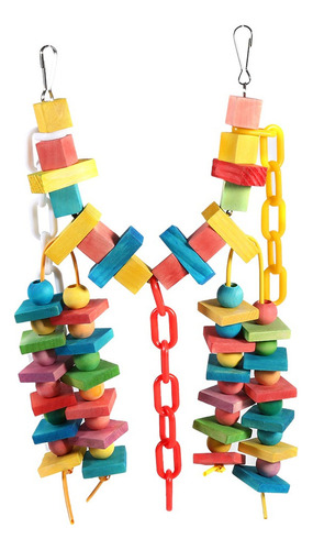 Wood Rope Toys, Colorida Jaula Para Loros, Mordedura