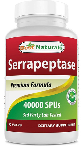 Serrapeptase 40000 Spus 90vcaps - - Unidad a $1543