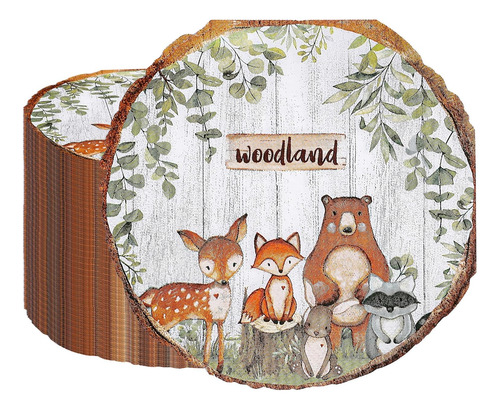 Servilletas De Papel De Bosque, 80 Servilletas Desechables D