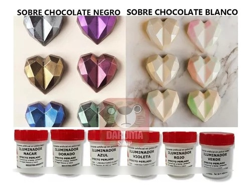 Imagen 2 de 4 de Colorante En Polvo Iluminador Comestible Fleibor Belgrano