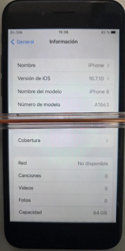 Iphone 8 64 Gb 82% Sin Accesorios Negro2 (Usado)