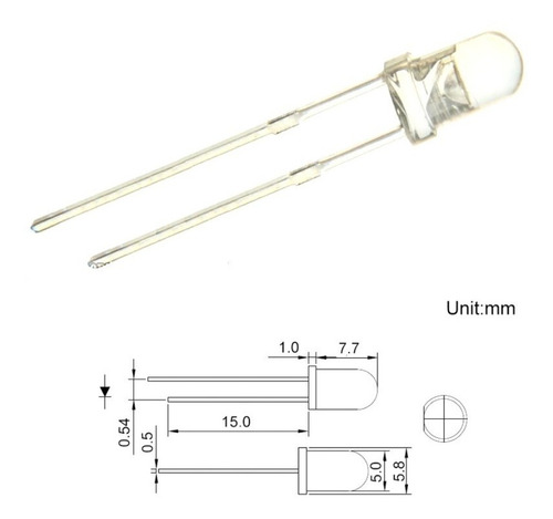 Imagem 6 de 6 de 10x Led Ultravioleta Uv 5mm Alto Brilho + Resistor 470 12v