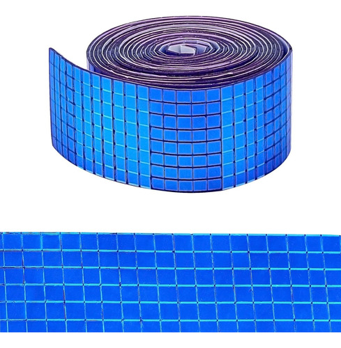 Espejos Autoadhesivos Azul 5x5mm - 1 Tira Mosaico De 4x250cm