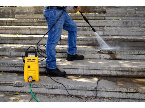 Hidrolavadora Eléctrica Pretul 1300psi 1200w + Accesorios Color Amarillo/Negro 127V