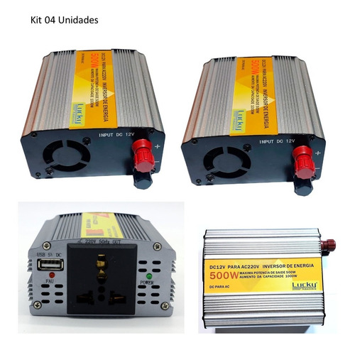 Imagem 4 de 6 de Inversor 500w Conversor Entrada 12v Saida 220v 50hz Dc-ac